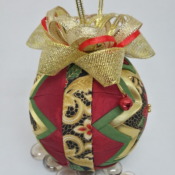 Αλεξανδρινό χριστουγεννιάτικο στολίδι / Χριστουγεννιατικη μπαλα / πρωτότυπο γούρι - ύφασμα, χριστουγεννιάτικα δώρα, στολίδια, μπάλες - 2