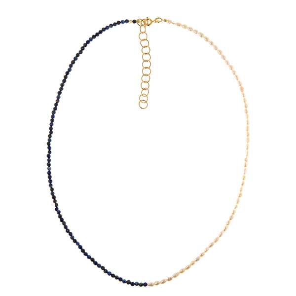 Azure & White Pearl Necklace - μαργαριτάρι, γυναικεία, επιχρυσωμένα, ασήμι 925