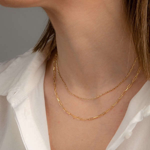 Mini Orthogonal Chain Necklace - αλυσίδες, γυναικεία, επιχρυσωμένα, ασήμι 925 - 4