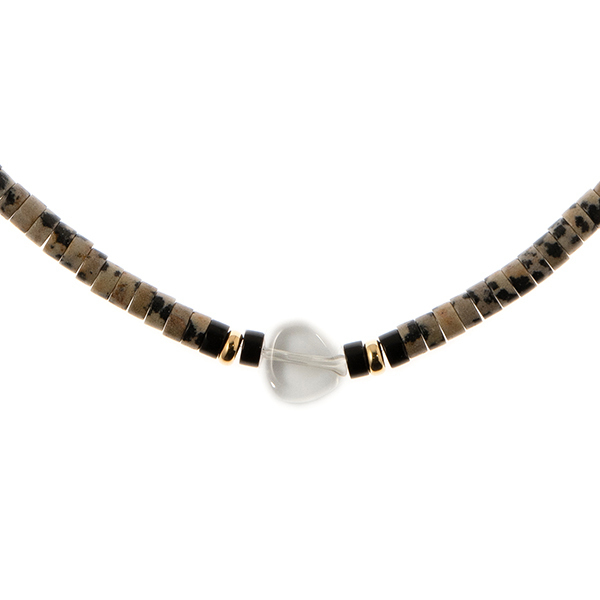 Dalmatian Crystal Beaded Necklace - ημιπολύτιμες πέτρες, γυναικεία, ασήμι 925 - 2