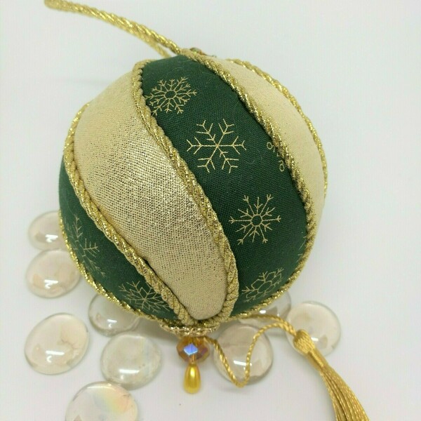 Χριστουγεννιατικο στολιδι kimekomi / Υφασμάτινη χριστουγεννιατικη μπαλα - ύφασμα, χριστουγεννιάτικα δώρα, στολίδια, γούρια, μπάλες - 2
