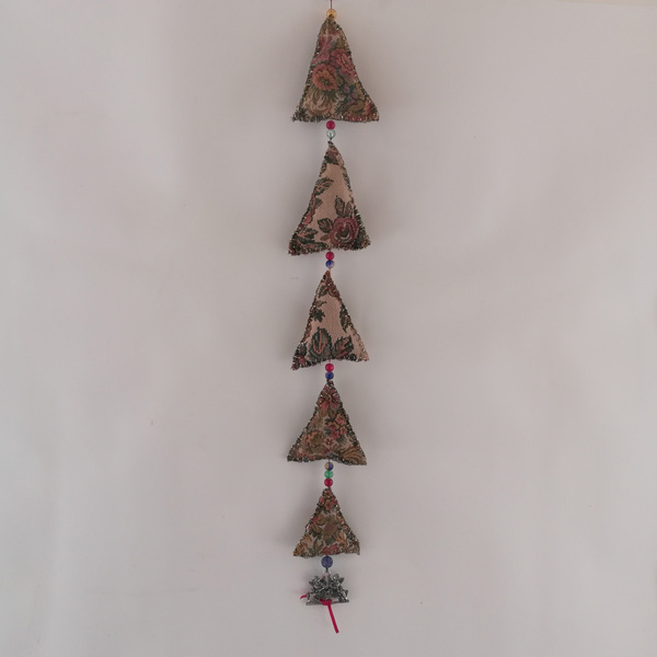 Μόμπιλε κατασκευή απο υφασμάτινα δεντράκια με πέταλο - ύφασμα, διακοσμητικά, χριστουγεννιάτικα δώρα, δέντρο