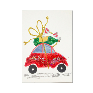 Χριστουγεννιάτικη κάρτα - «Το κόκκινο αυτοκινητάκι & wine is on the way» - ευχετήριες κάρτες, χριστουγεννιάτικα δώρα, αυτοκινητάκια, αυτοκίνητα