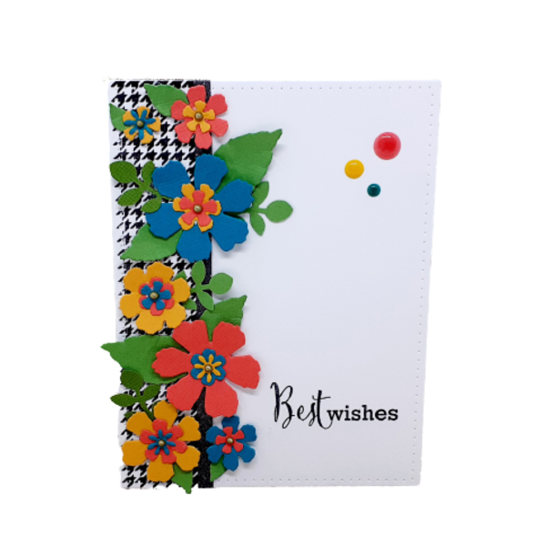 Ευχετήρια κάρτα με πολύχρωμα λουλούδια - λουλούδια, γενέθλια, επέτειος, γιορτή της μητέρας