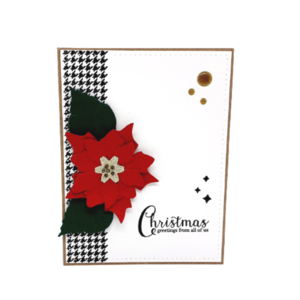 Ευχετήρια Κάρτα Χριστουγέννων - Poinsettia - χειροποίητα, χριστουγεννιάτικο, ευχετήριες κάρτες