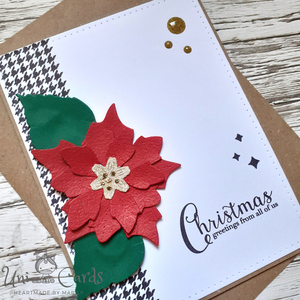 Ευχετήρια Κάρτα Χριστουγέννων - Poinsettia - χειροποίητα, χριστουγεννιάτικο, ευχετήριες κάρτες - 2