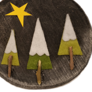 "Άγια Νύχτα!" – Χειροποίητο στολίδι δέντρου από ξύλο - ξύλο, χριστούγεννα, χριστουγεννιάτικα δώρα, στολίδι δέντρου, στολίδια - 2
