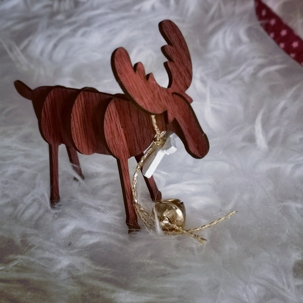 Ξύλινο συναρμολογούμενο στολίδι/γούρι τάρανδος μίνι - ξύλο, γούρι, διακοσμητικά, χριστουγεννιάτικα δώρα - 3