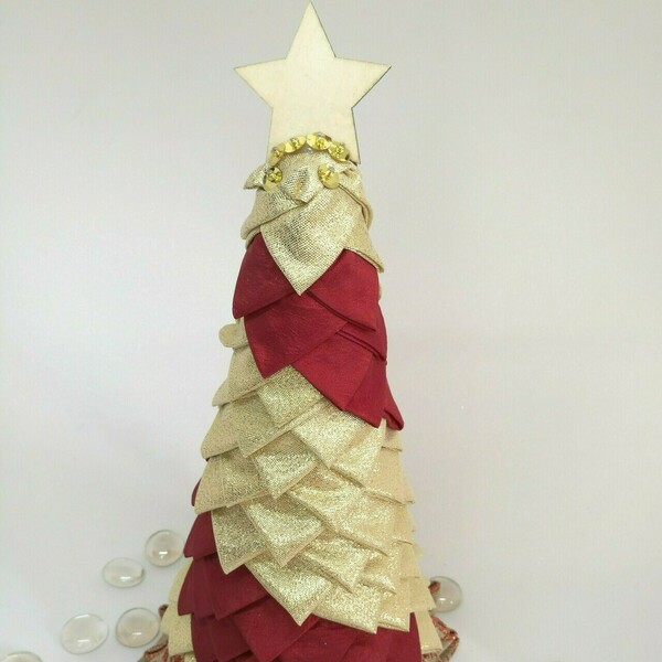 Επιτραπεζιο διακοσμητικό χριστουγεννιατικο δεντρο / Υφασμάτινο δέντρο - ύφασμα, διακοσμητικά, χριστουγεννιάτικα δώρα, δέντρο