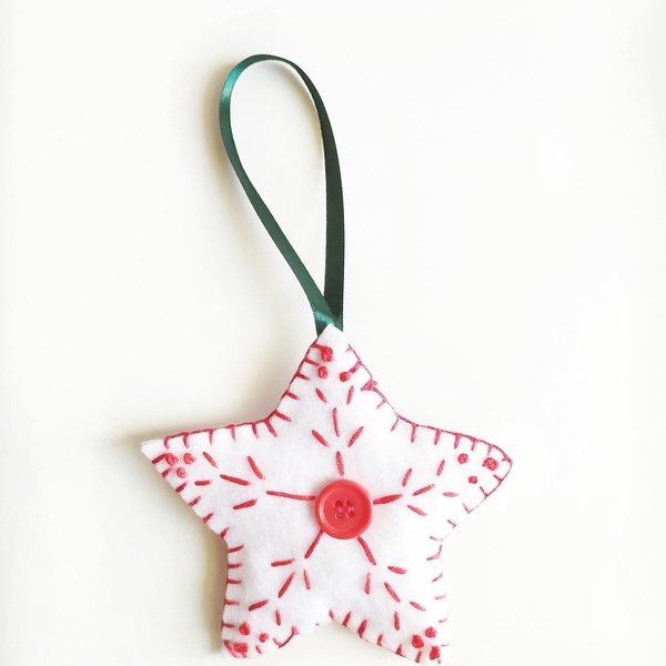 Χριστουγέννιατικο στολίδι αστέρι - ύφασμα, αστέρι, χριστουγεννιάτικα δώρα, στολίδια, προσωποποιημένα