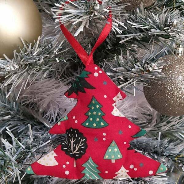 Στολίδι Χριστουγεννιάτικο κόκκινο δέντρο - στολίδι, χριστουγεννιάτικο, χριστουγεννιάτικο δέντρο, στολίδι δέντρου - 2