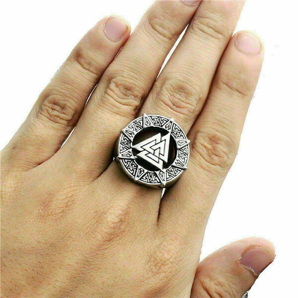 Ατσάλινο ανδρικό δαχτυλίδι Viking Σύμβολο #20 - Ασημί - ανδρικά, δαχτυλίδια, ατσάλι - 2