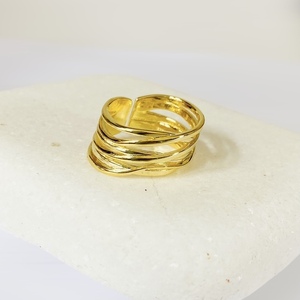 Δαχτυλίδι ασήμι 925 - Completed golden - επιχρυσωμένα, ασήμι 925, μεγάλα, αυξομειούμενα - 4