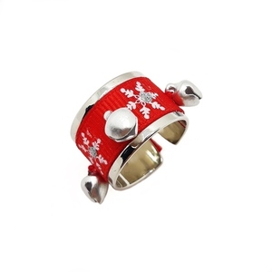 Χριστουγεννιάτικο δαχτυλίδι με κουδουνάκια σε ασημί χρώμα - μικρά, χριστούγεννα, αυξομειούμενα, γούρια