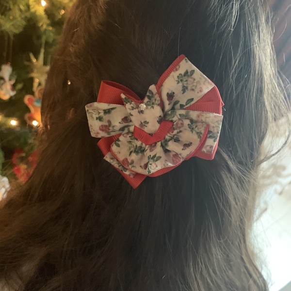 Vintage bow - φιόγκος, κορίτσι, δώρο, αξεσουάρ μαλλιών - 3
