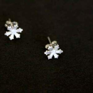 Μικρά σκουλαρίκια καρφωτά νιφάδες από ασημι - ασήμι, καρφωτά, μικρά, χριστουγεννιάτικα δώρα - 4