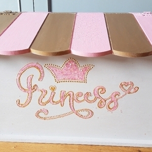 Ξύλινο κουτί παιχνιδιών "Princess" - κουτί, οργάνωση & αποθήκευση, κουτιά αποθήκευσης, προσωποποιημένα - 2