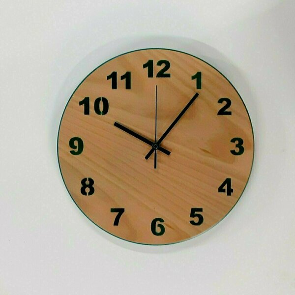 Ξύλινο Στρογγυλό ρολόι τοίχου με πράσινους αριθμούς-διαστασεις 29χ29χ2 εκ. - ξύλο, ρολόι, διακόσμηση, τοίχου, πρωτότυπα δώρα