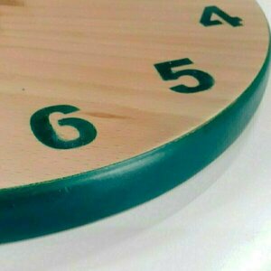 Ξύλινο Στρογγυλό ρολόι τοίχου με πράσινους αριθμούς-διαστασεις 29χ29χ2 εκ. - ξύλο, ρολόι, διακόσμηση, τοίχου, πρωτότυπα δώρα - 3
