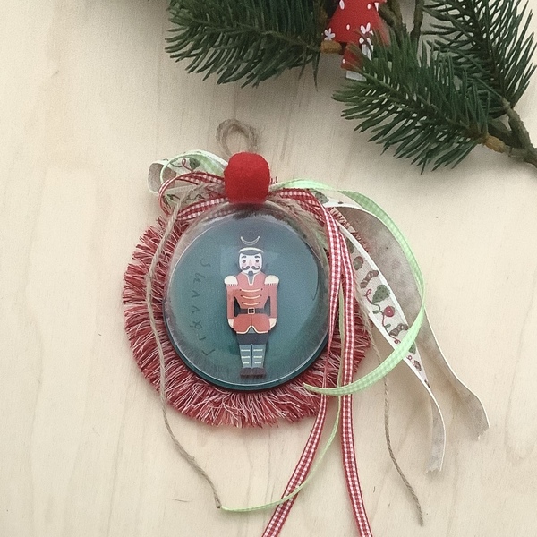 Προσωποποιημένη χριστουγεννιάτικη μπάλα καρυοθραύστης - όνομα - μονόγραμμα, στολίδια, προσωποποιημένα - 2