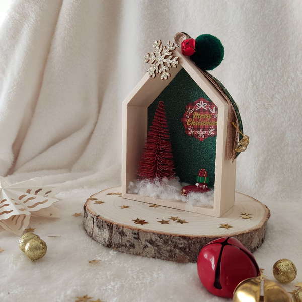 Χριστουγεννιάτικο διακοσμητικό σπιτάκι 13*10*4 εκ. - ξύλο, σπίτι, διακοσμητικά, χριστουγεννιάτικα δώρα - 5