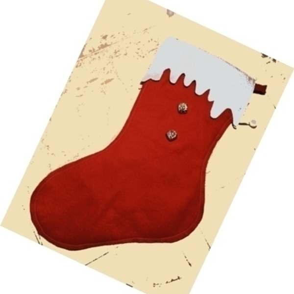 Χριστουγεννιάτικη μπότα - ύφασμα, διακοσμητικά, άγιος βασίλης