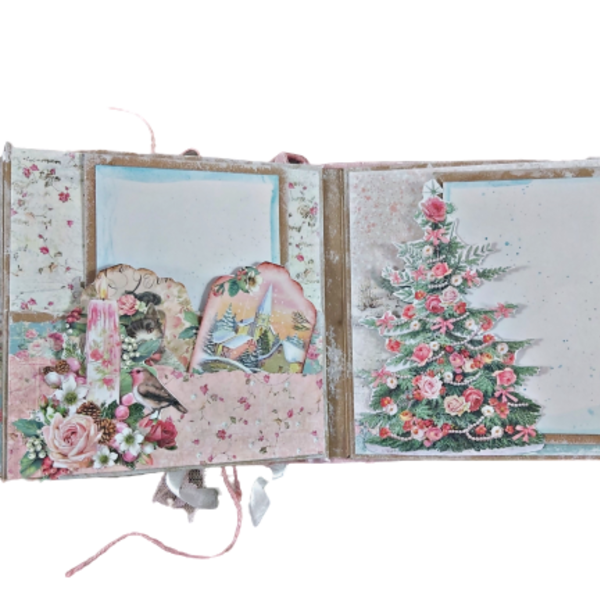 Ρομαντικό χριστουγεννιάτικο άλμπουμ για φωτογραφίες - χειροποίητα, χριστουγεννιάτικο, άλμπουμ, χριστούγεννα, χριστουγεννιάτικα δώρα - 3