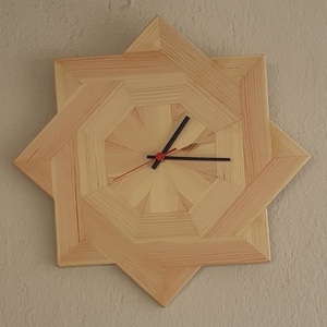 Ξύλινο ρολόι τοίχου χειροποίητο - ξύλο, τοίχου