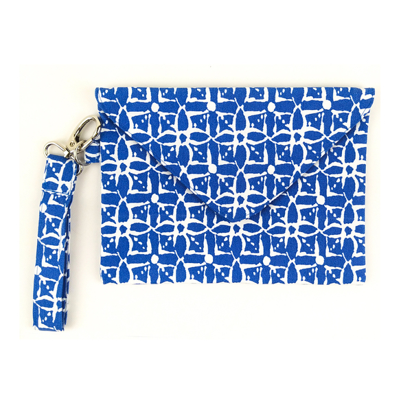 Βαμβακερή Τσάντα Φάκελος Blue Love - φάκελοι, all day, χειρός, δώρα για γυναίκες