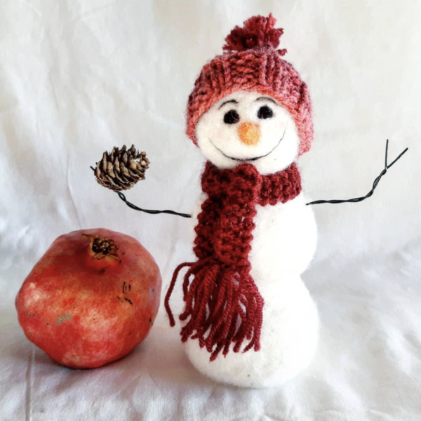 Χιονάνθρωπος - χειροποίητα, χριστουγεννιάτικο, διακοσμητικά, χιονάνθρωπος, στολίδι δέντρου, στολισμός τραπεζιού - 4