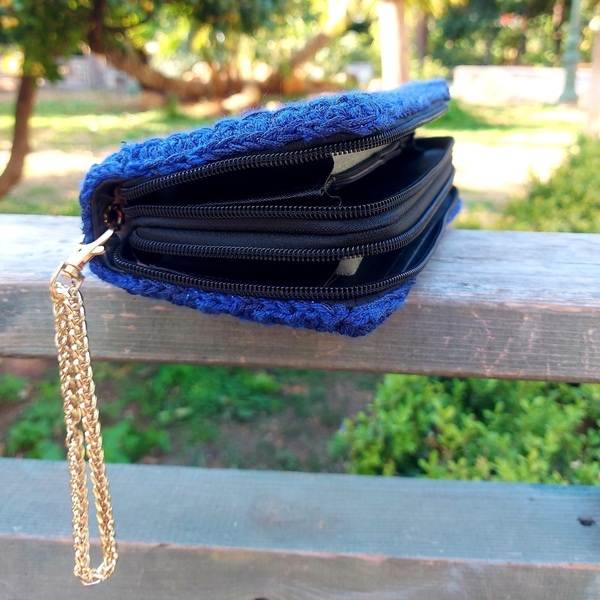 Blue Wallet - χειρός, πλεκτές τσάντες - 2