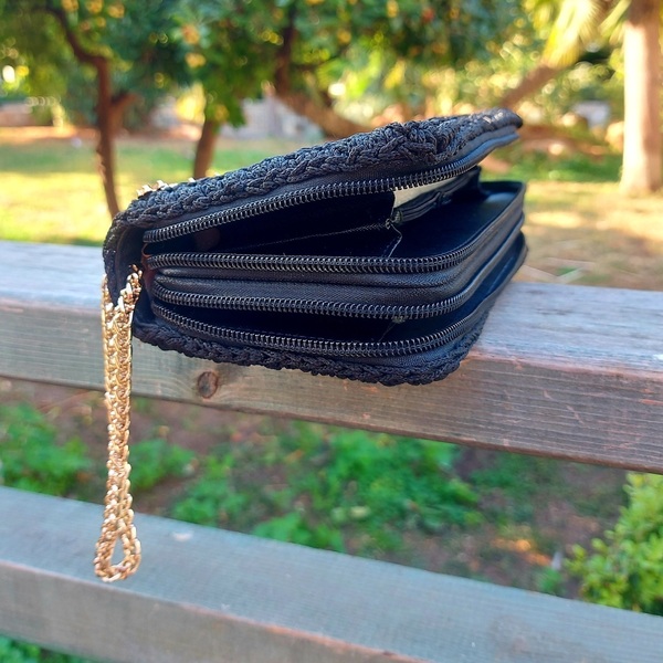 Black style wallet - χειρός, πλεκτές τσάντες - 3