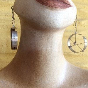 Μίνιμαλ κρεμαστά σκουλαρίκια από ασήμι - ασήμι, κρεμαστά, μεγάλα, δώρα για γυναίκες - 2