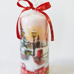 Διακοσμητικό κερί Χριστουγεννιάτικο τοπίο - χειροποίητα, χριστουγεννιάτικα δώρα, κεριά & κηροπήγια - 5