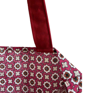 Πάνινη τσάντα με μικρό μοτίβο - ύφασμα, ώμου, μεγάλες - 3