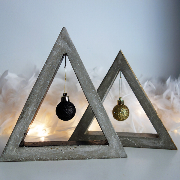 Christmas Tree Triangle - τσιμέντο, minimal, διακοσμητικά, χριστουγεννιάτικα δώρα, δέντρο - 4