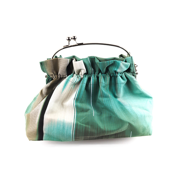 Τσάντα με Μεταλλικό Στόμιο Green Speed - ύφασμα, clutch, χιαστί, all day - 2