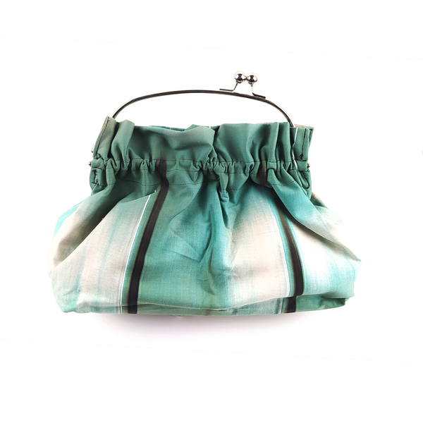 Τσάντα με Μεταλλικό Στόμιο Green Speed - ύφασμα, clutch, χιαστί, all day - 3