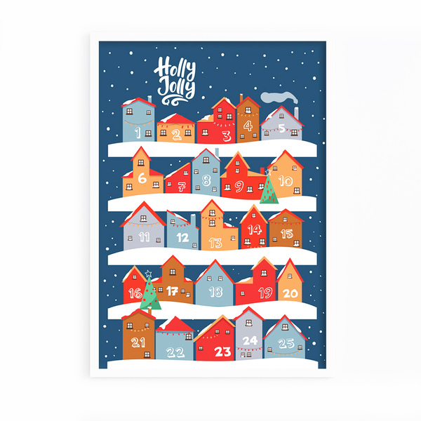 Ξύλινο Κάδρο "Hμερολόγιο Aντίστροφης Mέτρησης" σε χρώμα Άγιας Νύχτας|Α3 Χριστουγεννιάτικη Διακόσμηση - ξύλο, σπίτι, διακοσμητικά, χριστουγεννιάτικα δώρα