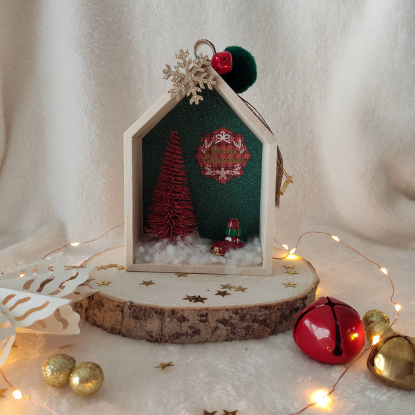 Χριστουγεννιάτικο διακοσμητικό σπιτάκι 13*10*4 εκ. - ξύλο, σπίτι, διακοσμητικά, χριστουγεννιάτικα δώρα - 3