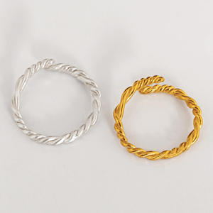 Braided Silver Rings - Χειροποίητα βεράκια από Ασήμι 925 - επιχρυσωμένα, ασήμι 925, βεράκια, αυξομειούμενα, φθηνά - 4