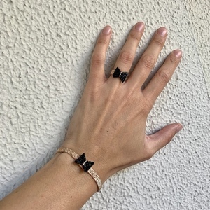 Δαχτυλίδι miyuki με φιογκάκι - χάντρες, μικρά, σταθερά - 2