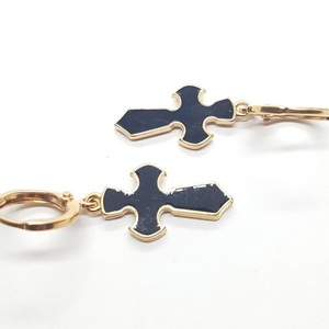 Μίνιμαλ σκουλαρίκια χρυσά με σταυρούς - επιχρυσωμένα, ορείχαλκος, σταυρός, κρίκοι, φθηνά - 5