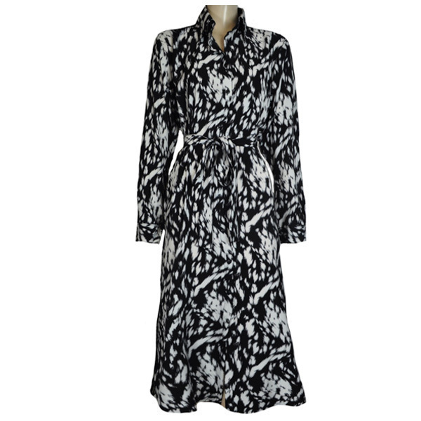 Φόρεμα midi animal print μαυρόασπρο - midi, animal print - 3