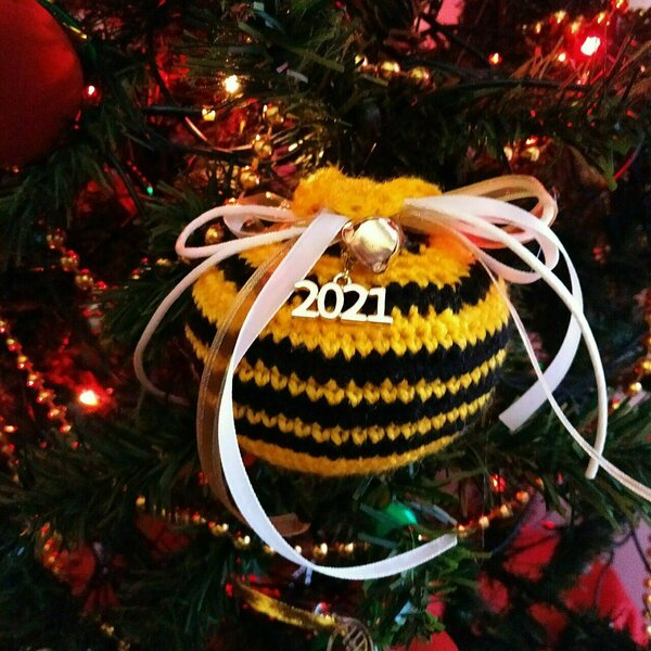 Γούρι ρόδι κιτρινόμαυρο ποδοσφαιρική ομάδα ΑΕΚ (πλεκτό) - ρόδι, χριστουγεννιάτικα δώρα, γούρια - 2