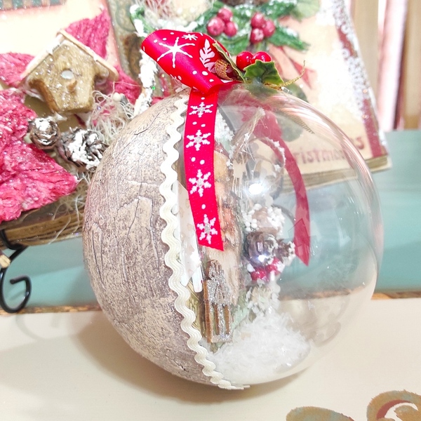 Μπάλα Αγιος Βασίλης δώρο Χριστούγεννα Πρωτοχρονιά 2021 - γυαλί, χριστουγεννιάτικα δώρα, άγιος βασίλης, στολίδια, μπάλες - 3