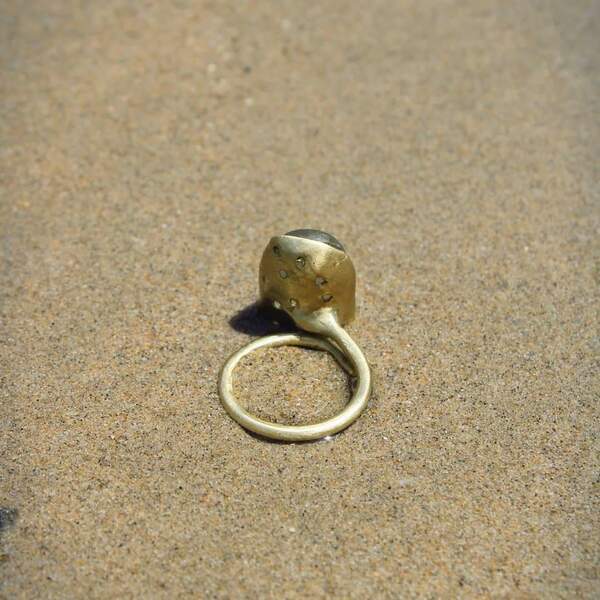 Δαχτυλίδι από ορείχαλκο γυαλάκι της θάλασσας - ορείχαλκος, αυξομειούμενα - 4