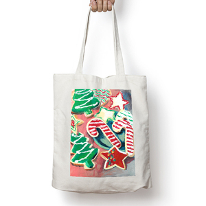 Christmas Cookies Πάνινη τσάντα Tote Bag - ύφασμα, ώμου, αστέρι, χριστουγεννιάτικα δώρα, tote, πάνινες τσάντες, δέντρο - 2