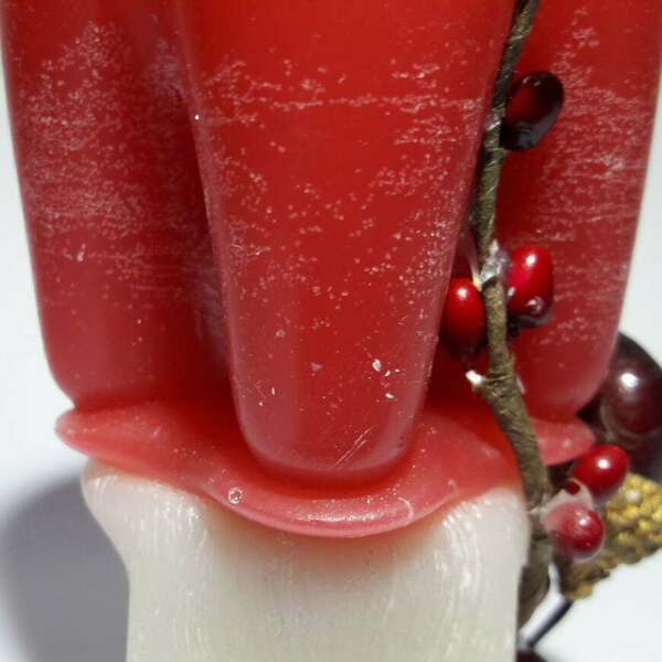 Χειροποίητο δίχρωμο κερί Μπορντώ Βελανίδι. - χειροποίητα, κερί, αρωματικά κεριά, διακοσμητικά, χριστουγεννιάτικα δώρα - 4