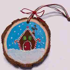 Ξύλινο Χριστουγεννιάτικο στολίδι sweet home - ξύλο, χριστουγεννιάτικα δώρα, στολίδια